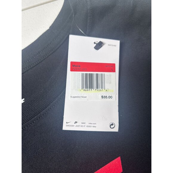 Nike Air T-Shirt Men's Size Large Black Graphic Logo Print Short Sleeve NEW - Picture 6 of 8